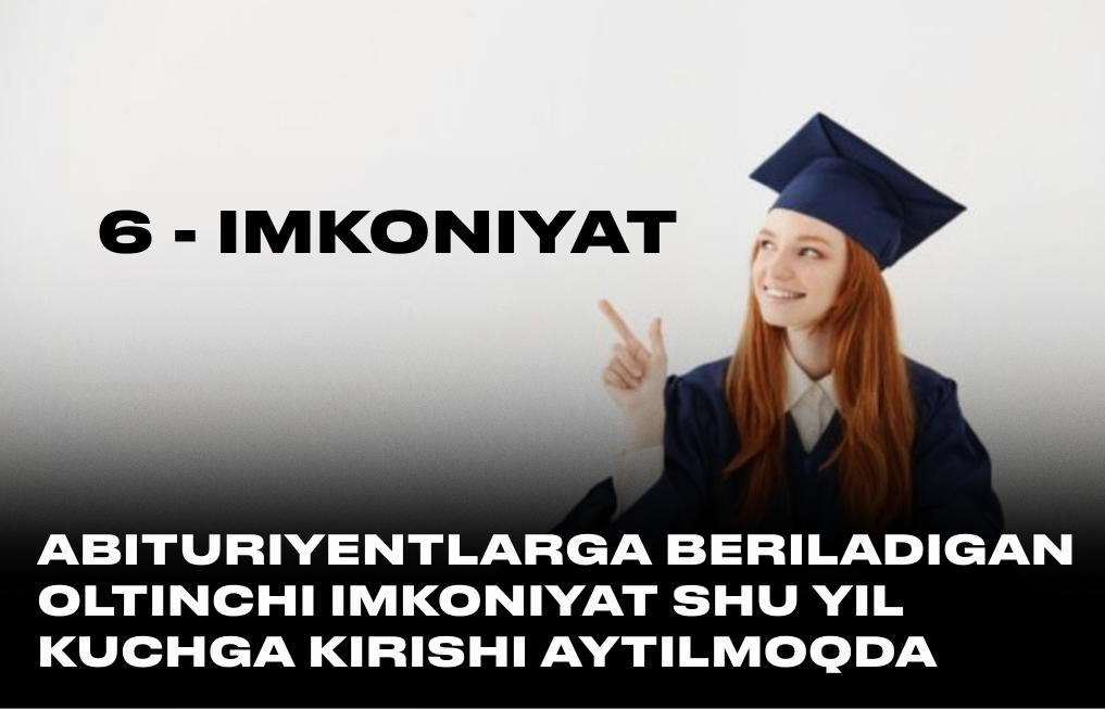 oltinchi imkoniyat shu yil  kuchga kirishi aytilmoqda